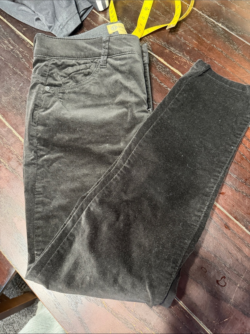 Democracy Black Velvet Skinny Pants